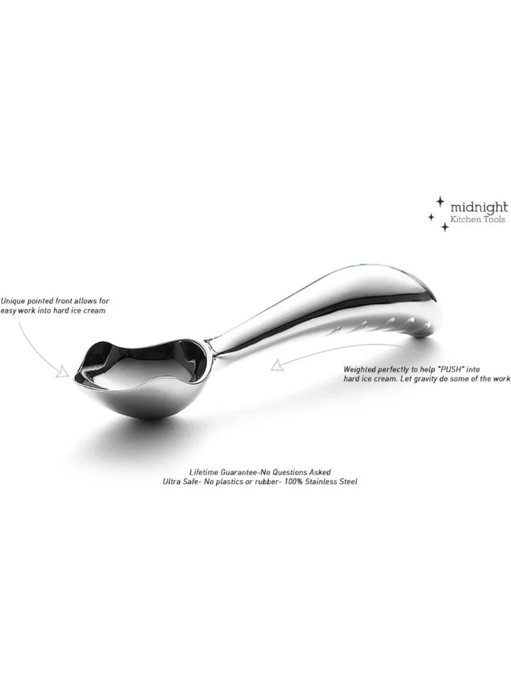 Ergonomic Stainless Steel Ice Cream Scoop | Heavy-Duty, Easy-to-Use